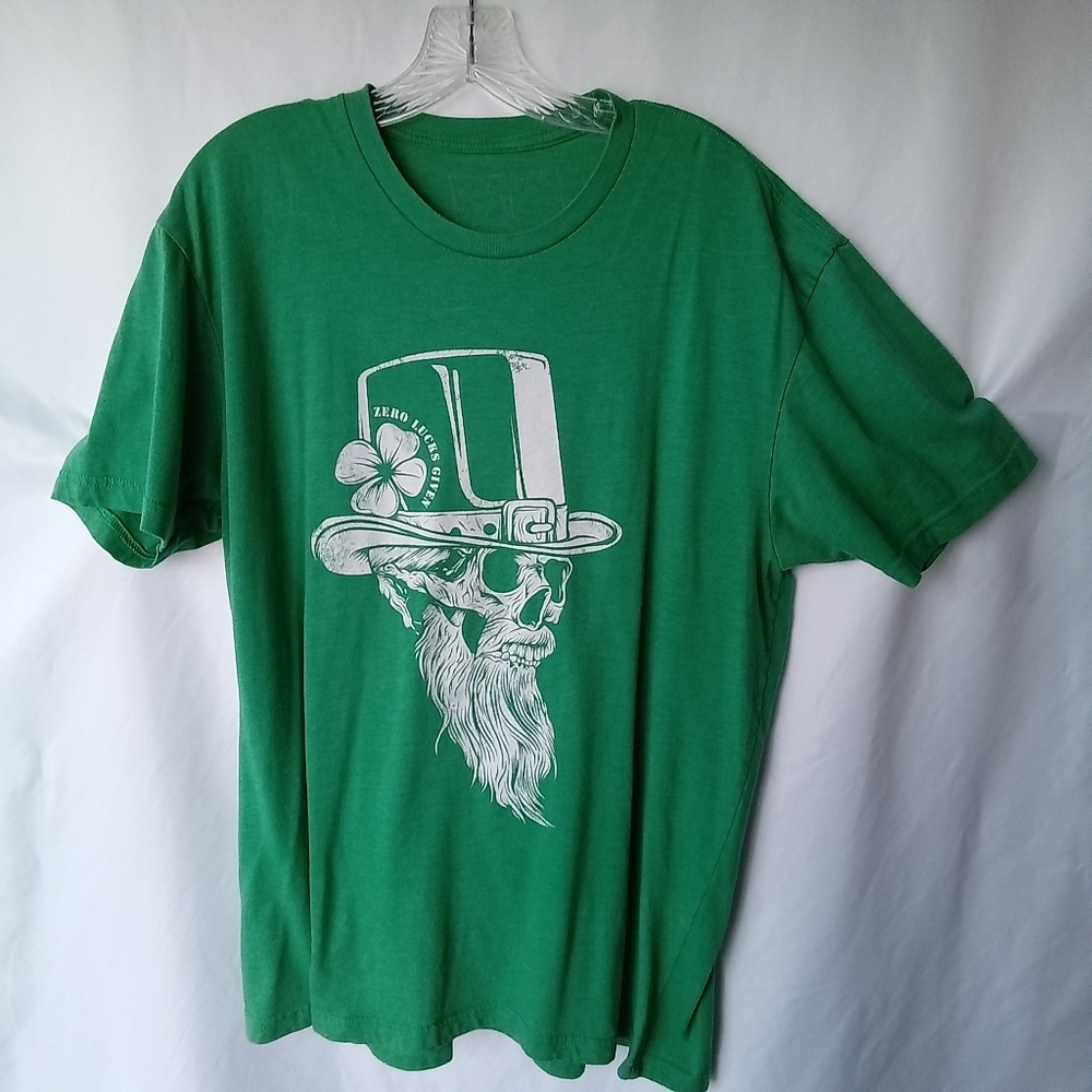 Zero Luck Gven Irish Skull St Patrick's Day Green shirt
